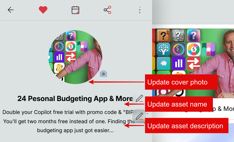 Edit Cover Photo, Name, and Description