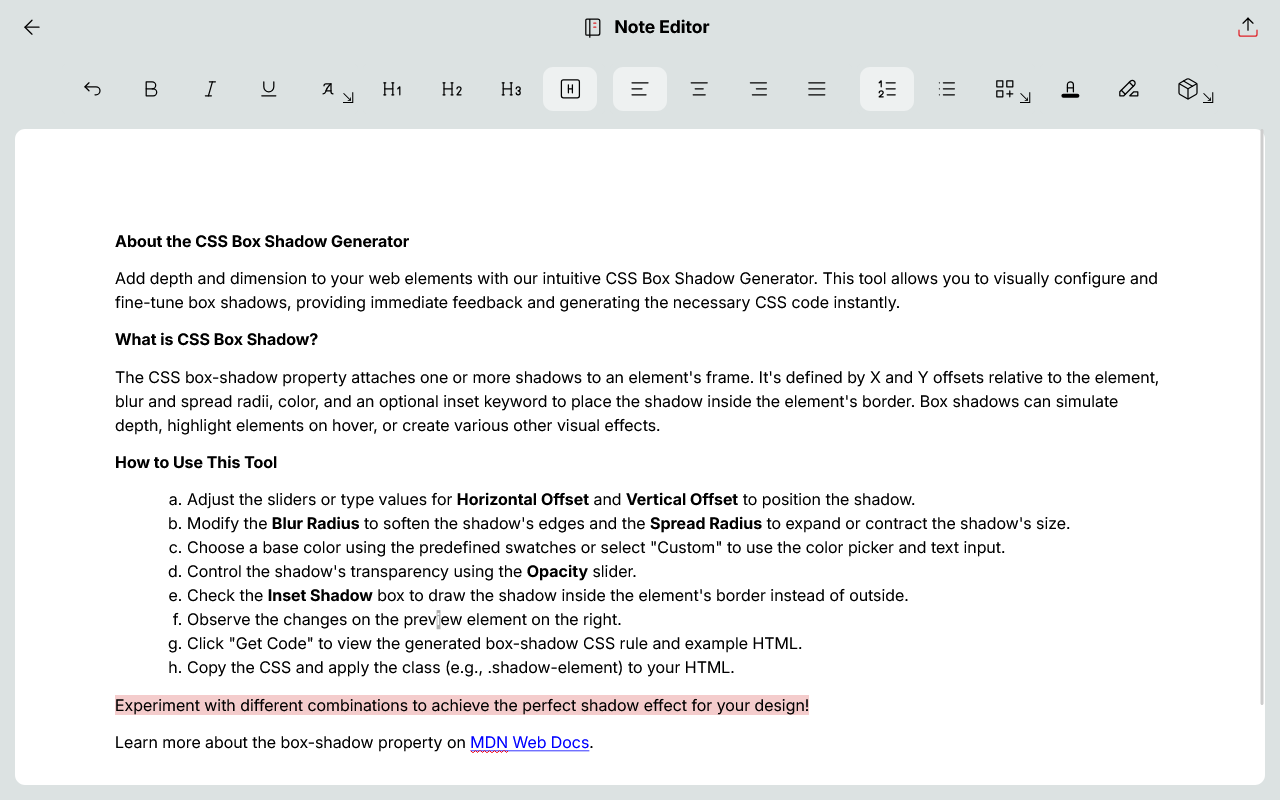 Once the editor is opened, create your content
