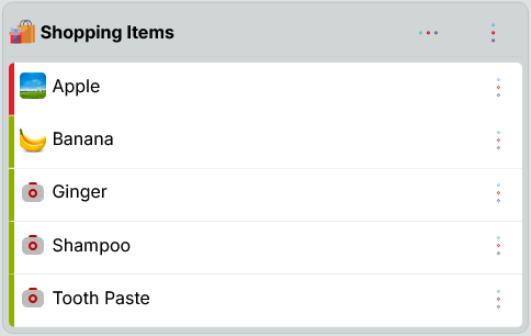 Shopping items have been added