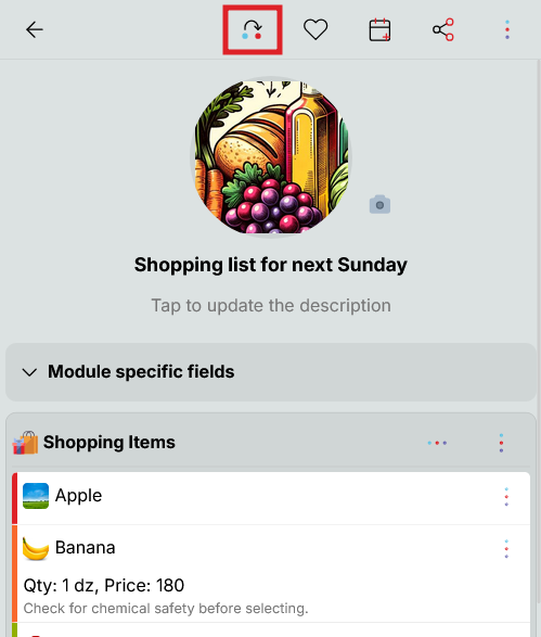 Shopping list transformer