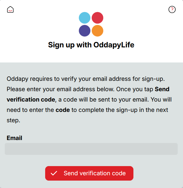 Email verification form