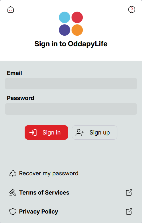 Sign in to Oddapy