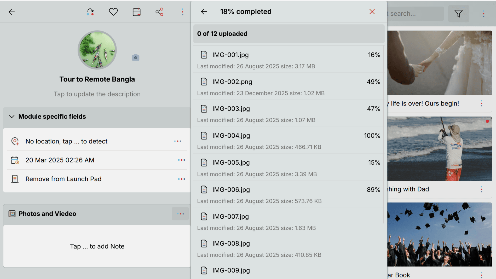 Oddapy Albums — upload photos, videos, and audio