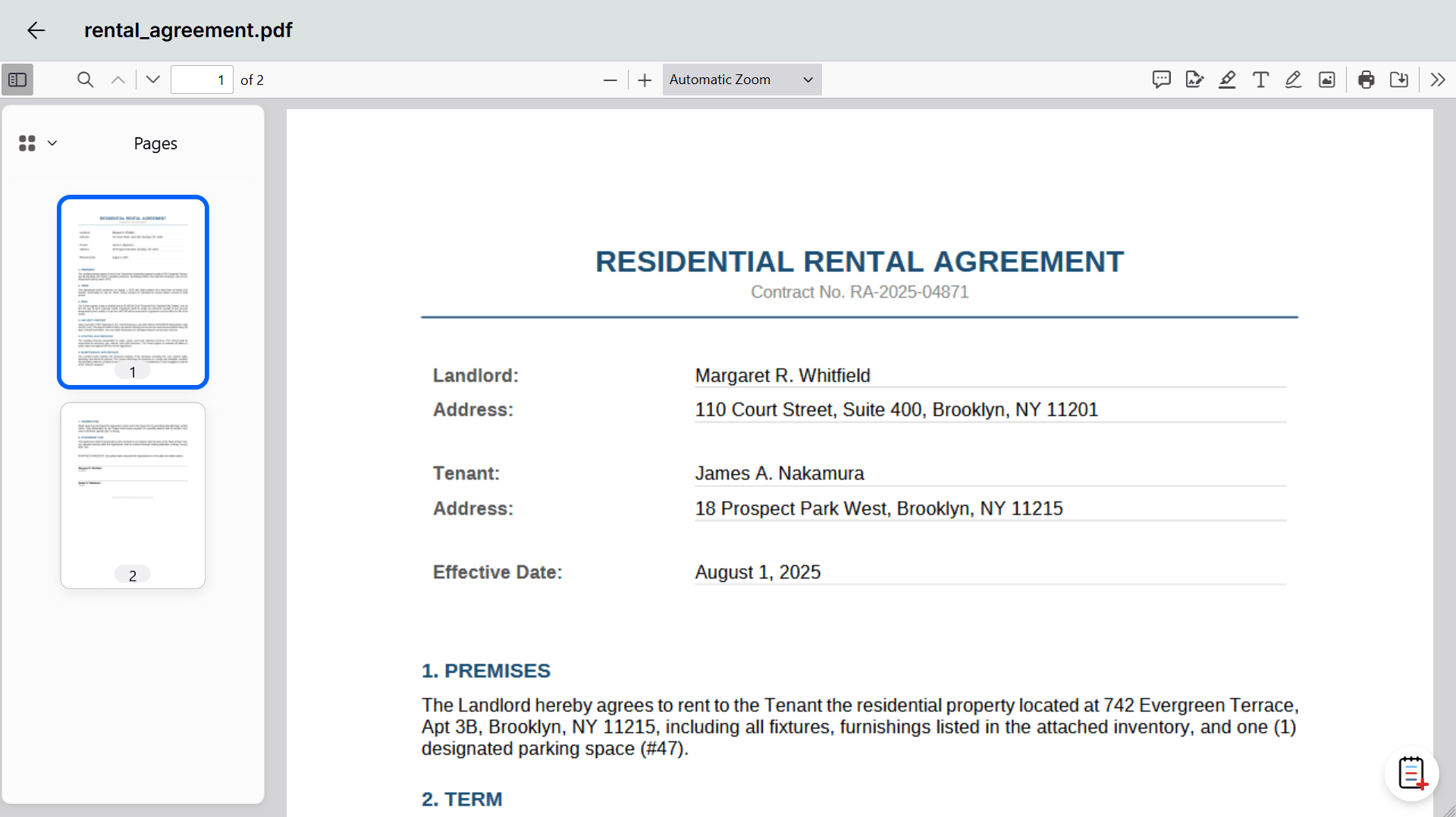Oddapy Documents — built-in document viewer